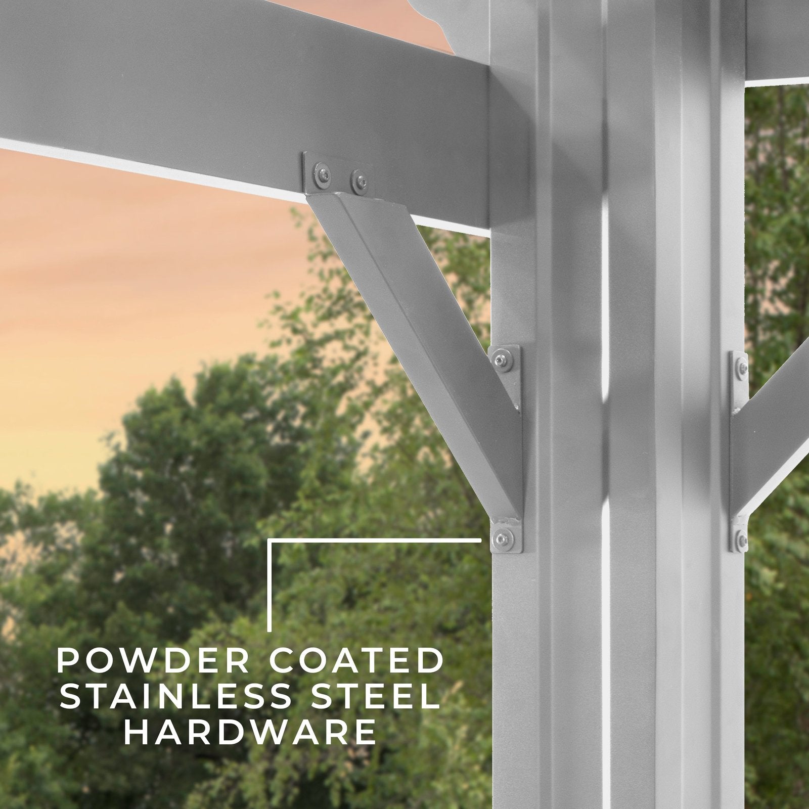 14×10 Hawthorne Traditional Steel Pergola With Sail Shade Soft Canopy