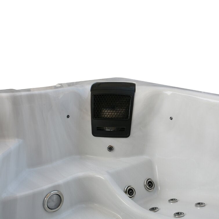 WSINC 5 – Person 32 – Jet Acrylic Square Hot Tub with Ozonator in Grey Oak