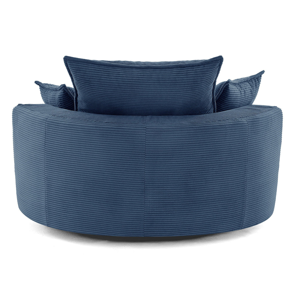 360° Swivel Accent Barrel Chair With Dual Layer Cushion And 3 Removable Pillows