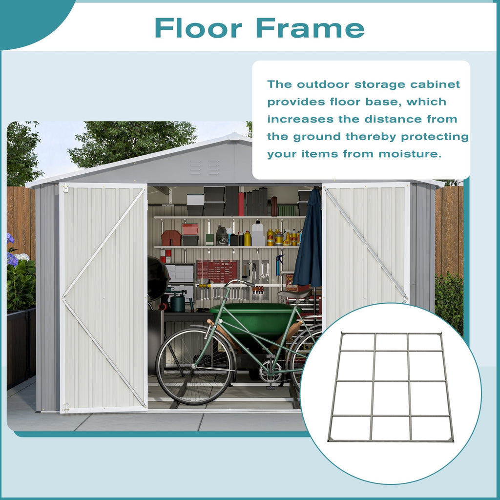 10 x 12 ft. Outdoor Storage Shed with Floor Frame Kit