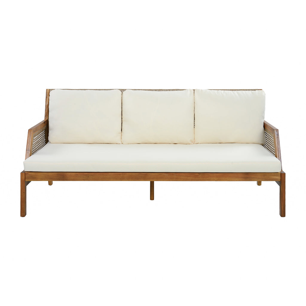 3 Piece Acacia Wood Patio Furniture Set with Coffee Table