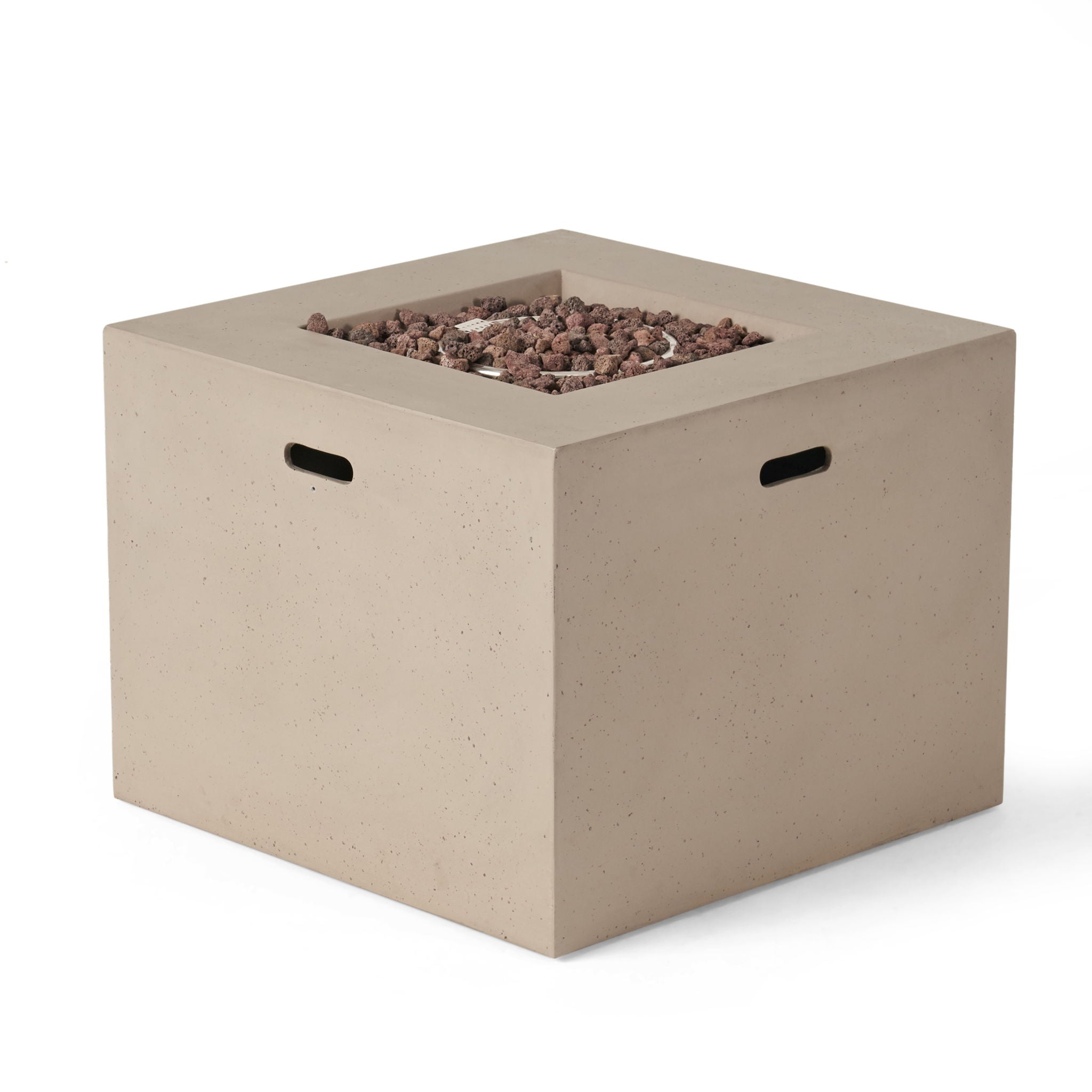 Outdoor Patio Square Gas Burning Concrete Fire Pit 40,000 BTU