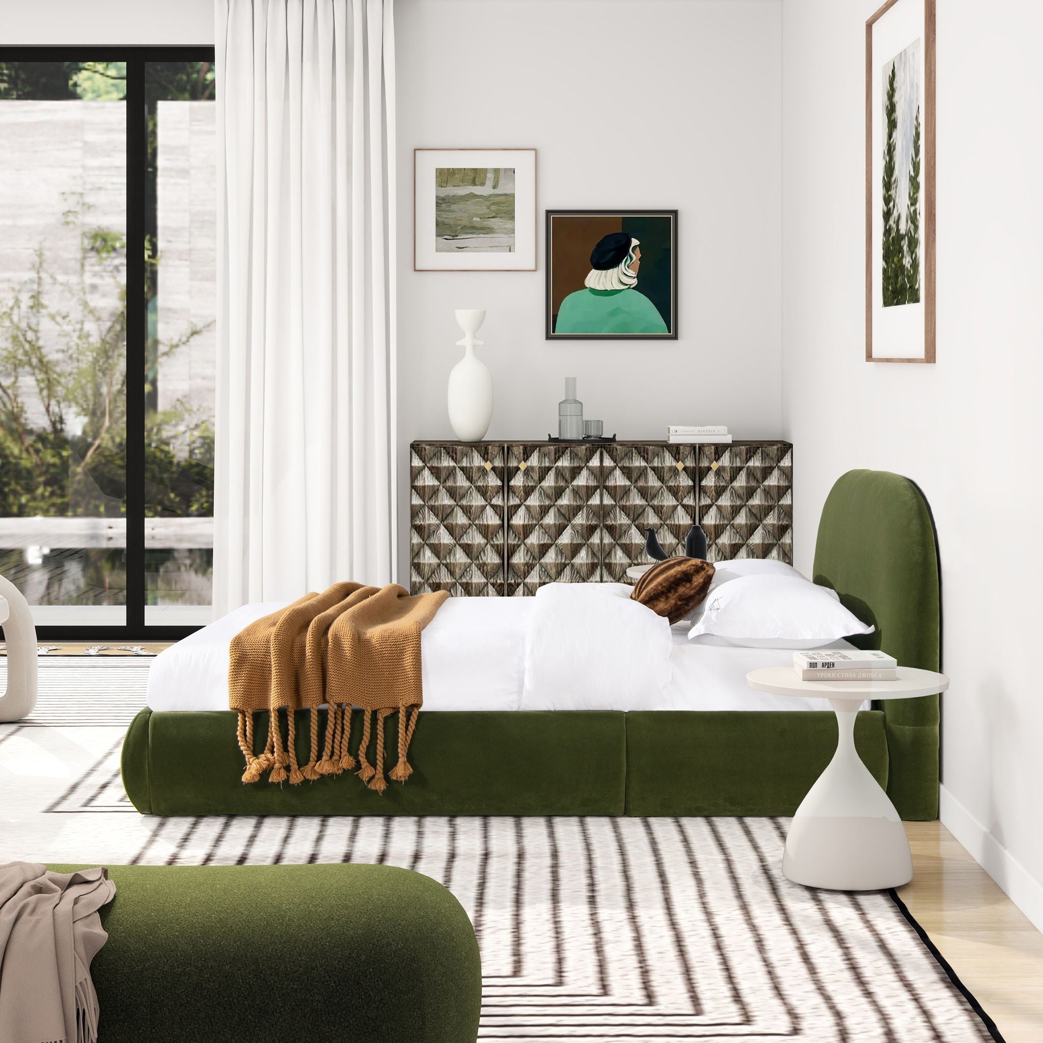 Archie Puffy Grounded - Upholstered Platform Bed