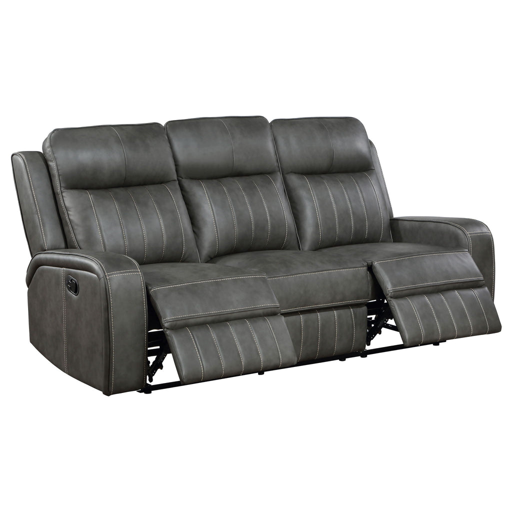 Forrest - 2 Piece Motion Reclining Sofa Set - Gray