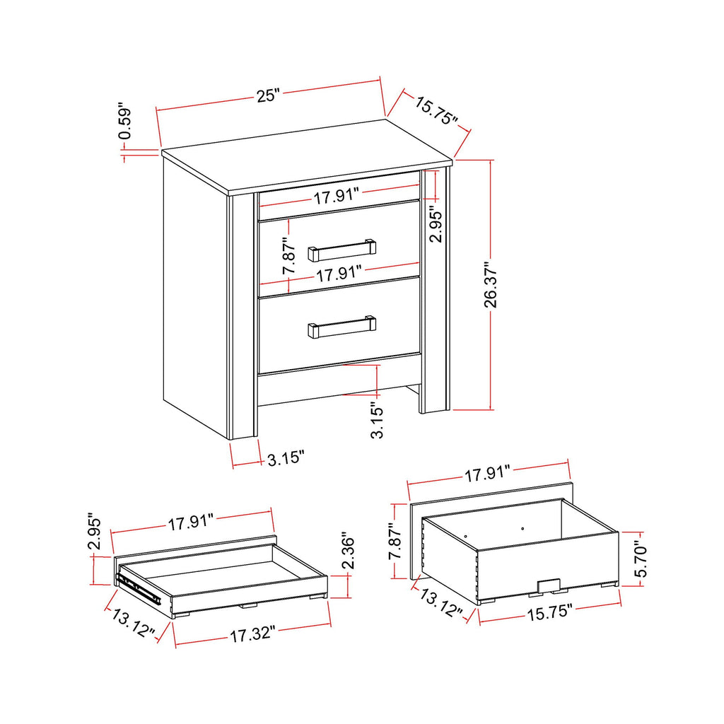 Lorenzo - 5 Piece Bedroom Set With Glittered Detailing