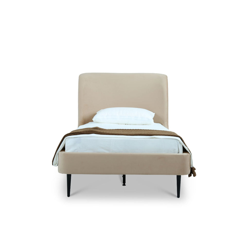 Heather - Upholstered Bed With Curved Headboard