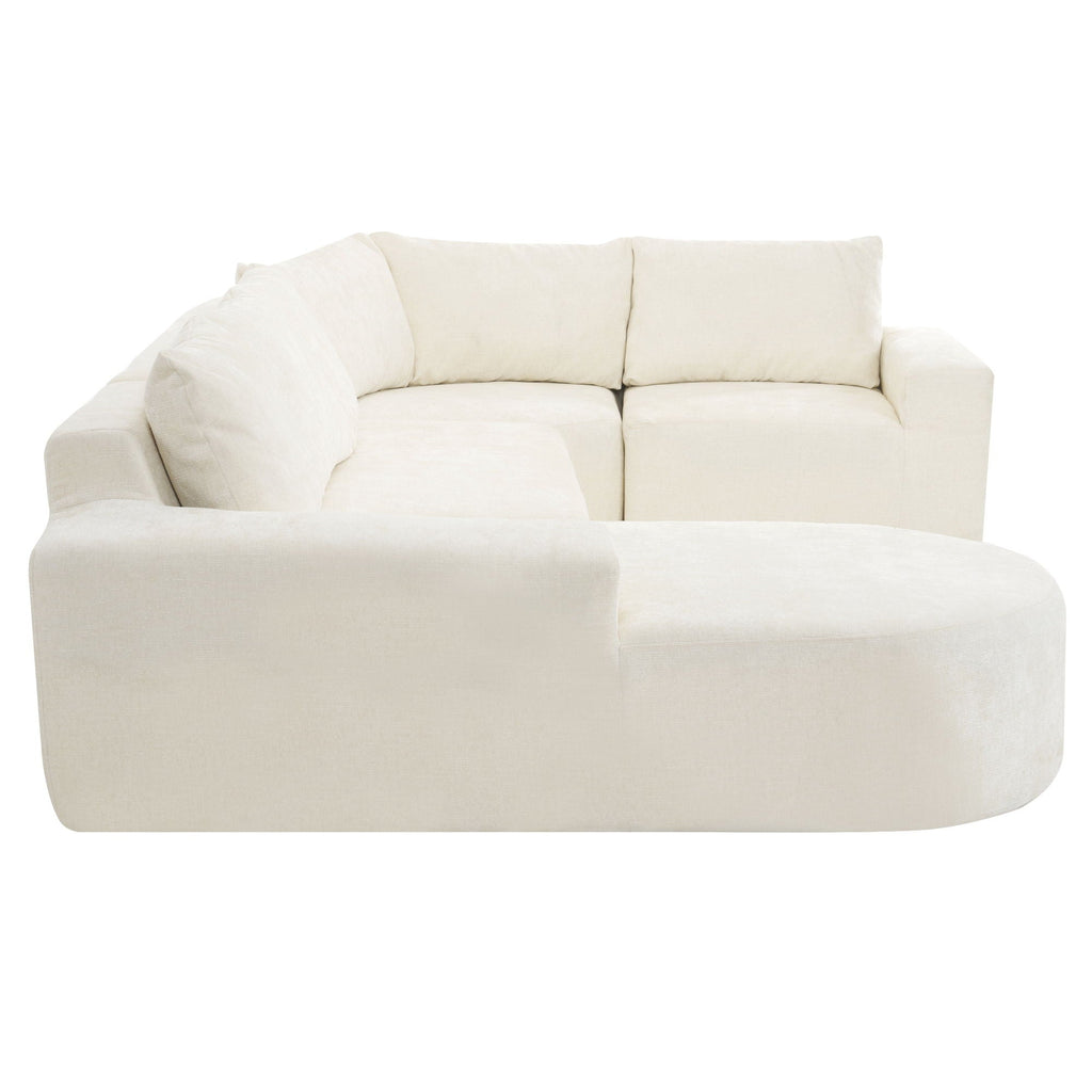 Modular Cloud Sectional Sofa Set, U-Shaped Upholstered Couch With Deep Seat