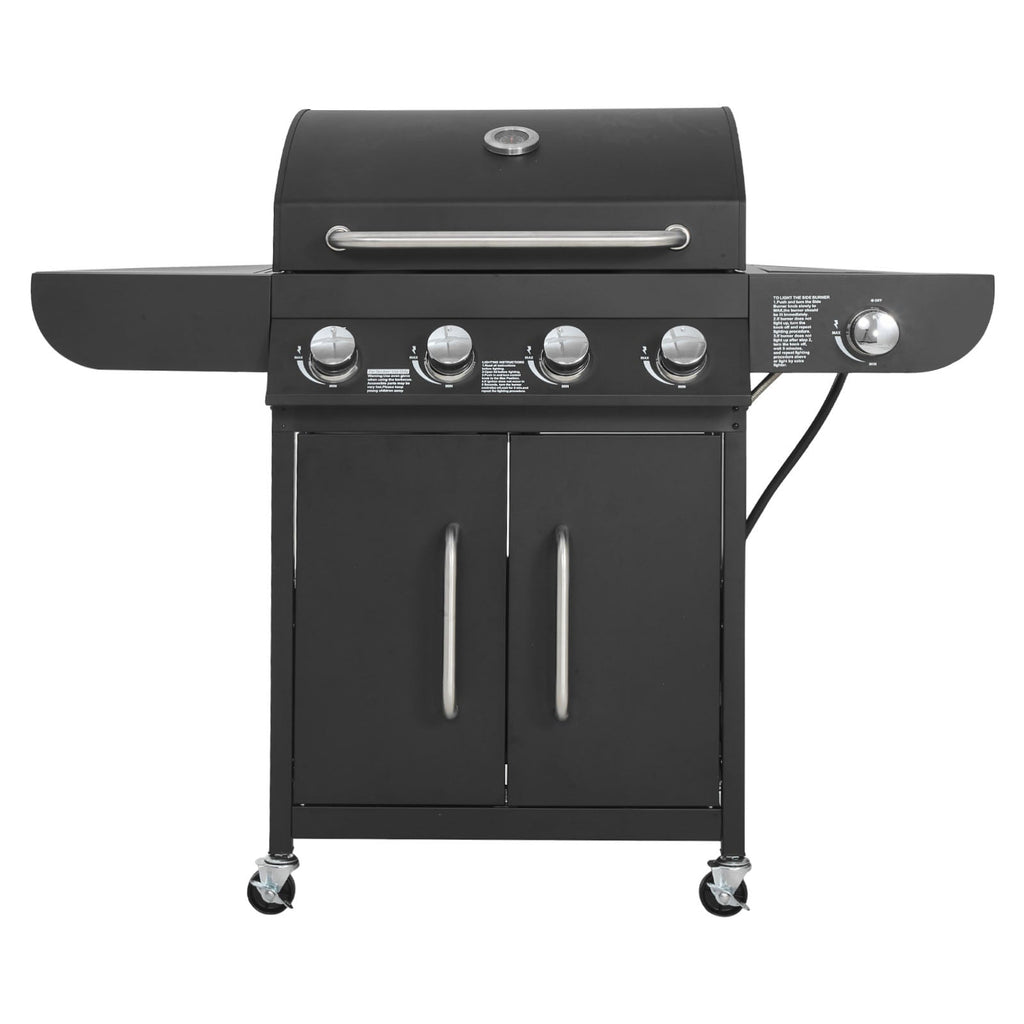 Gas Grill, 4 Burner Propane Gas Grill with Side Burner