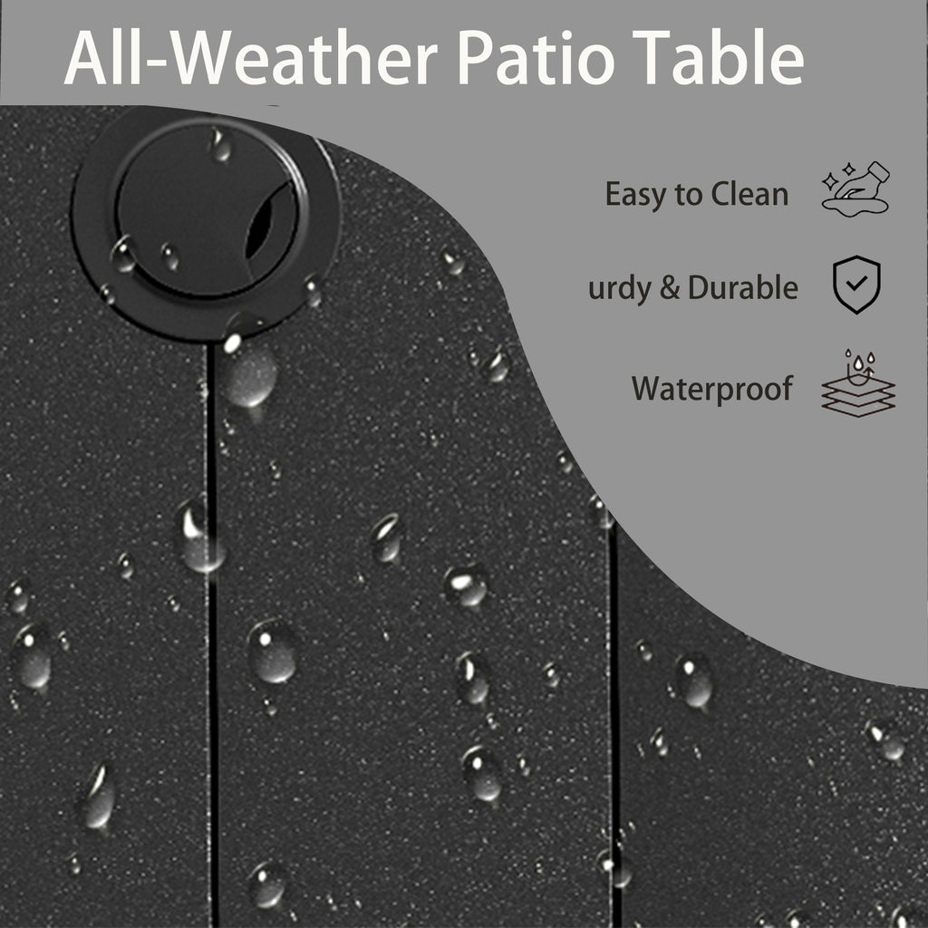 5 Pieces Outdoor Patio Dining Set with Stackable Metal Chairs and Round Table