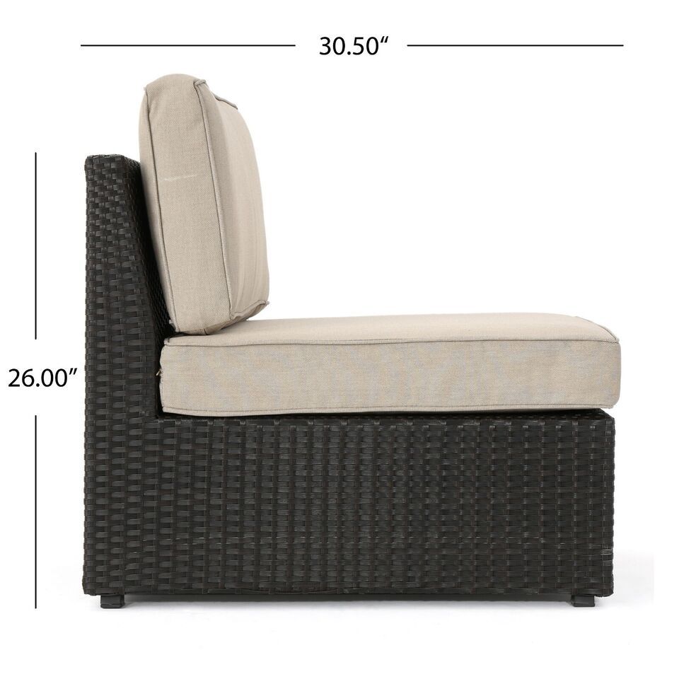 Santa Cruz - 8 Piece Outdoor Sectional Set - Dark Brown