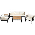 4 Pieces Outdoor Sectional Sofa Set 5 Person Patio Seating Group Outdoor Conversation Set With Cushions And A Coffee Table For Patios