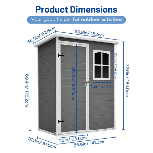 5x3ft Resin Shed