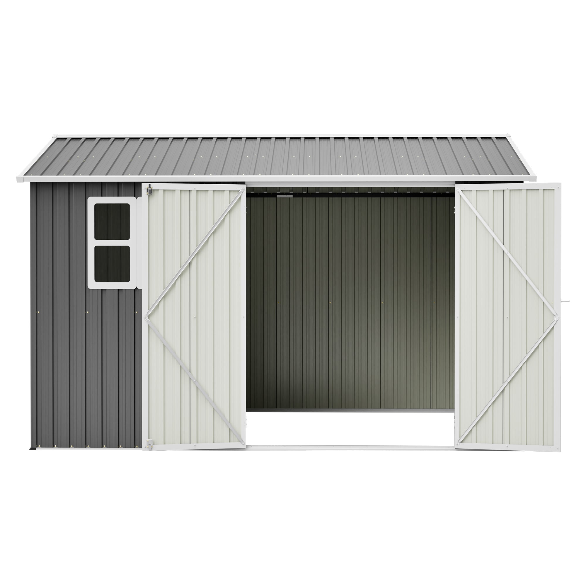 10'x8' Oversized Steel Storage Shed with Window and Lockable Doors