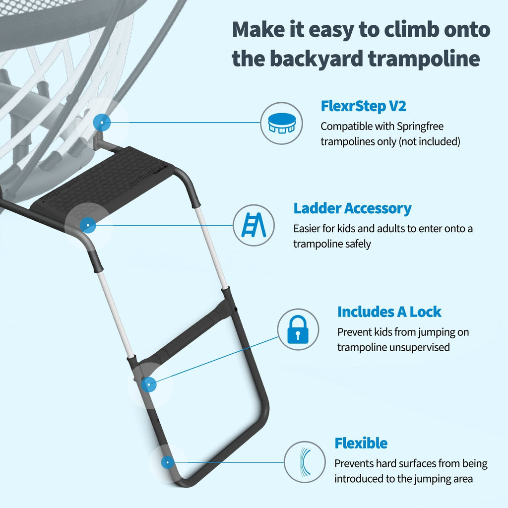 Springfree Trampoline Oval 8 x 13Ft Trampoline & FlexrStep V2 Safety Ladder