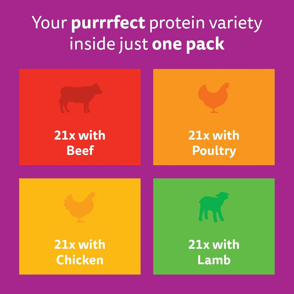 whiskas 1+ Adult Classic Selection in Gravy 84 Pouches, Adult Wet Cat Food, Megapack (84 x 85 g)