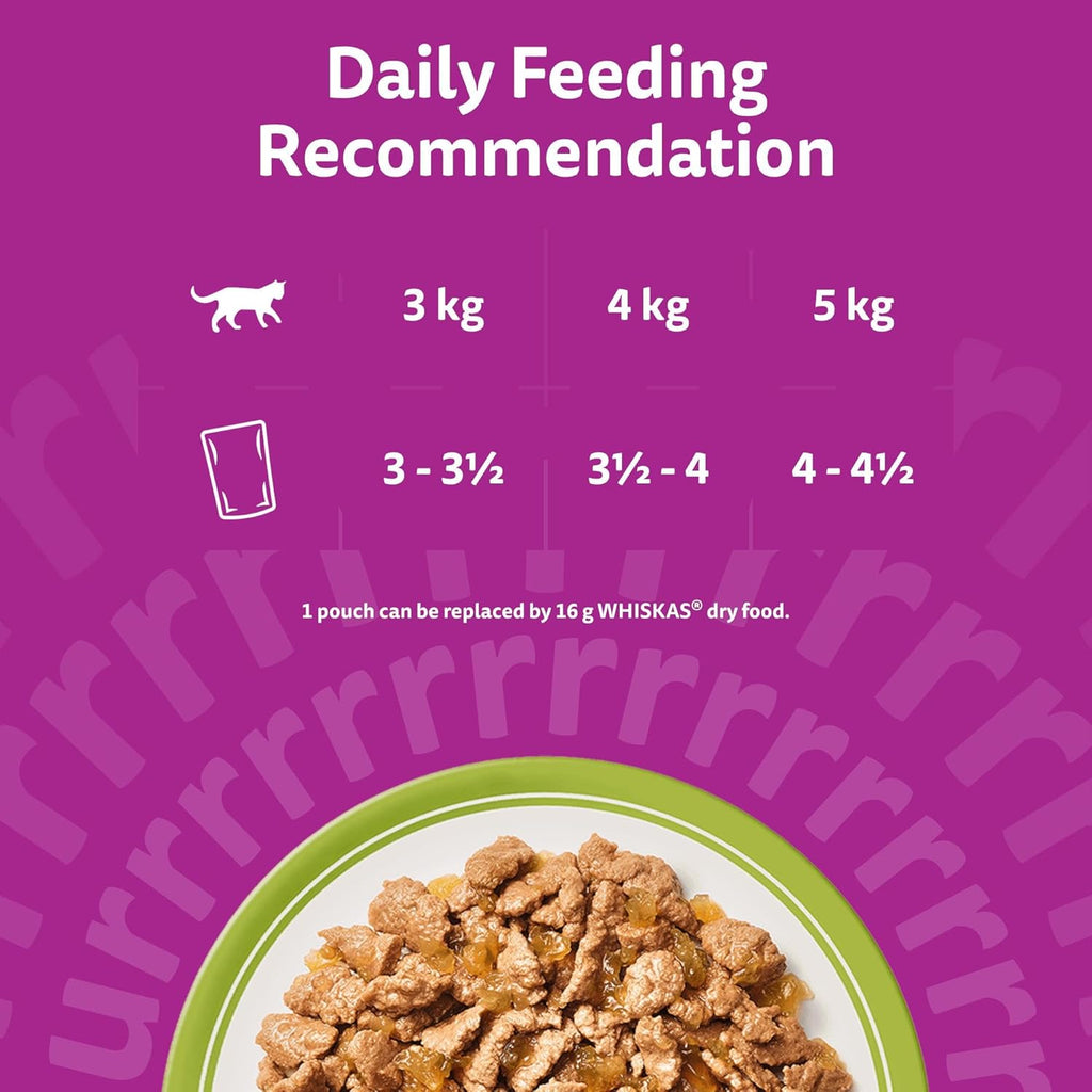whiskas 1 plus Adult Mixed Selection in Jelly 84 Pouches, Adult Wet Cat Food, Megapack (84 x 85 g)