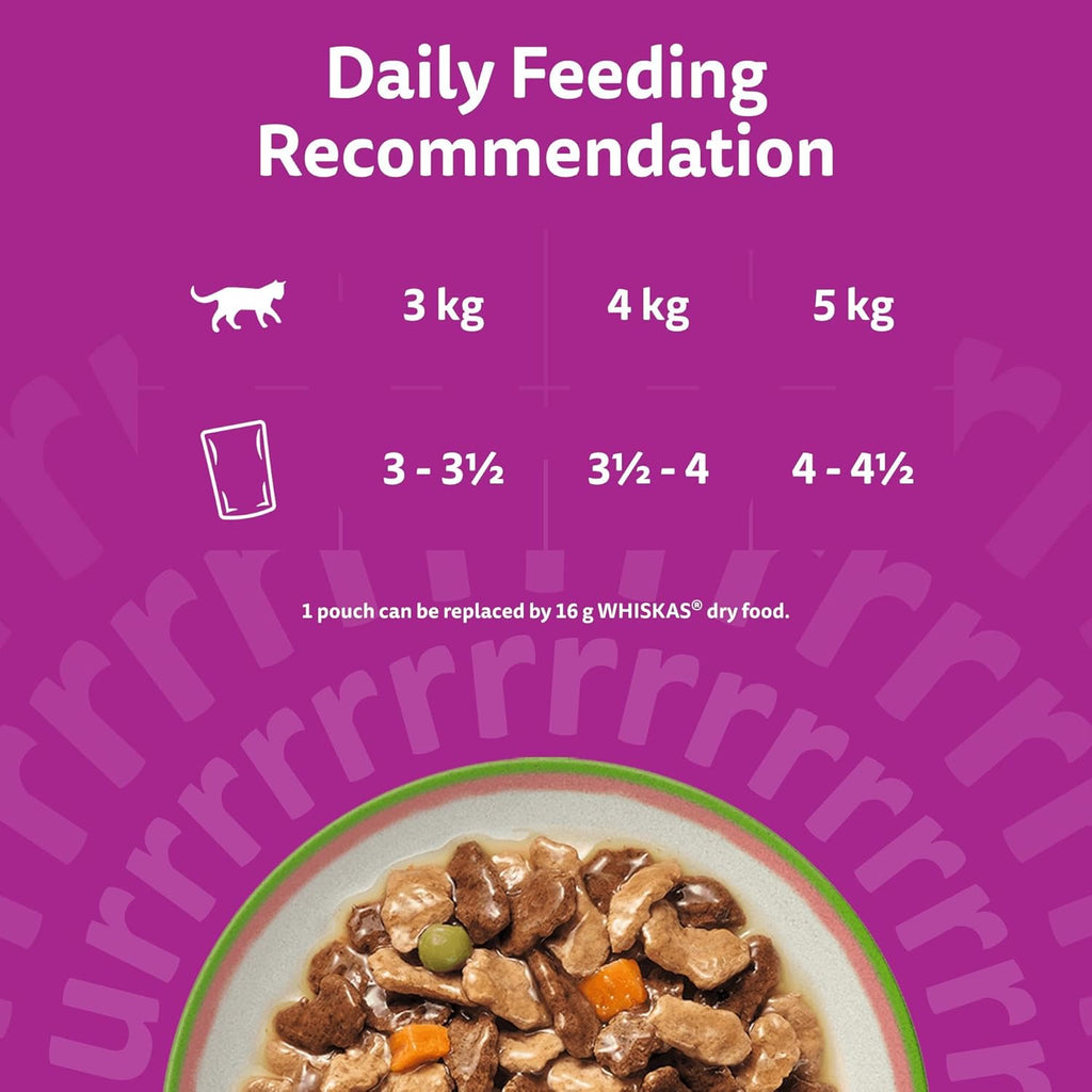 whiskas Tasty Mix 1+Chef´s Choice in Gravy 40x85g Pouches, Adult Cat Food